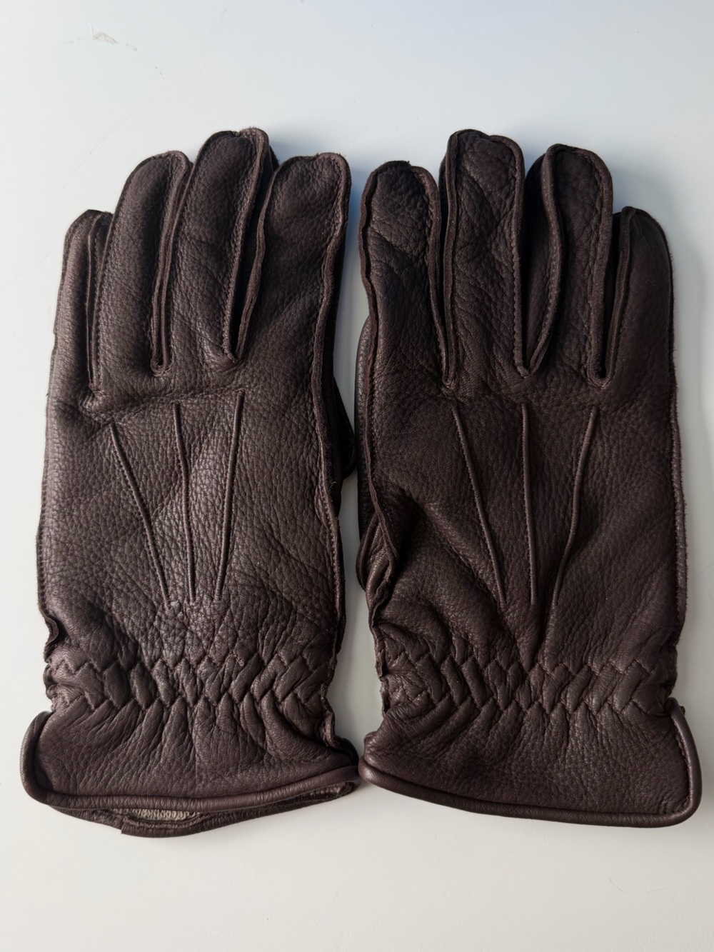 Vintage Banana Republic HOL ’99 Deerskin Leather Cashmere Lined Gloves M Brown